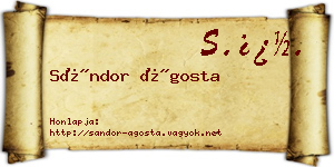 Sándor Ágosta névjegykártya